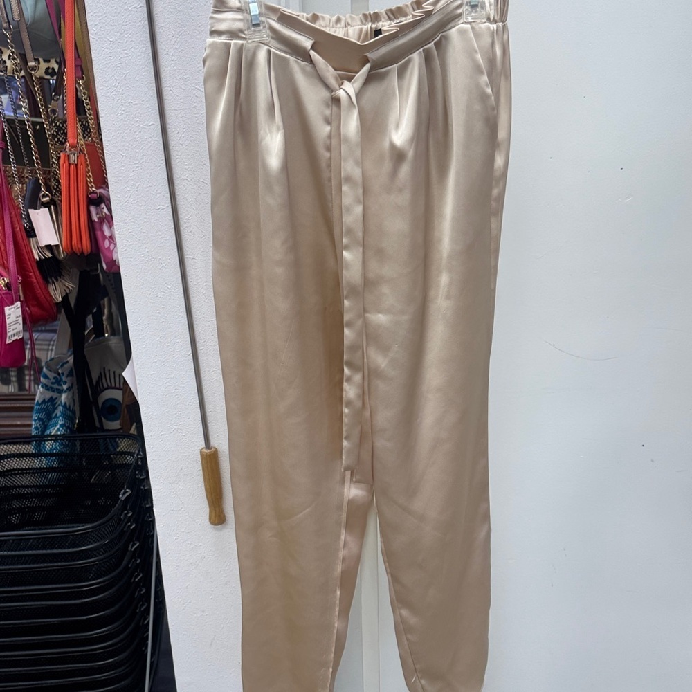 DO+BE Satin Tan Straight Leg Pants Size Small